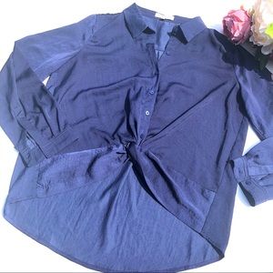 Heartloom Navy Twist Blouse Size M Career